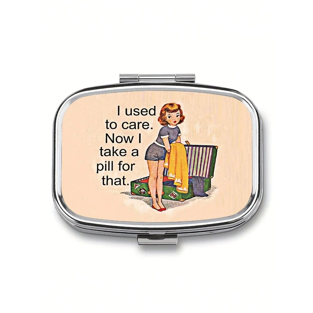 1pc Retro Comic Art Pill Box Dual Compartment - Portable Travel Medicine And Vitamin Storage Box With Mirror, ABS/Metal Material Design (I Used To Care About ), Daily Pill Organizer | Humorous Illustration | Metal Pill Case, Portable Handheld Pill Box
1pc Retro Comic Art Pill Box Dual Compartment - Portable Travel Medicine And Vitamin Storage Box With Mirror, ABS/Metal Material Design (I Used To Care About ), Daily Pill Organizer | Humorous Illustration | Metal Pill Case, Portable Handheld Pill Box
