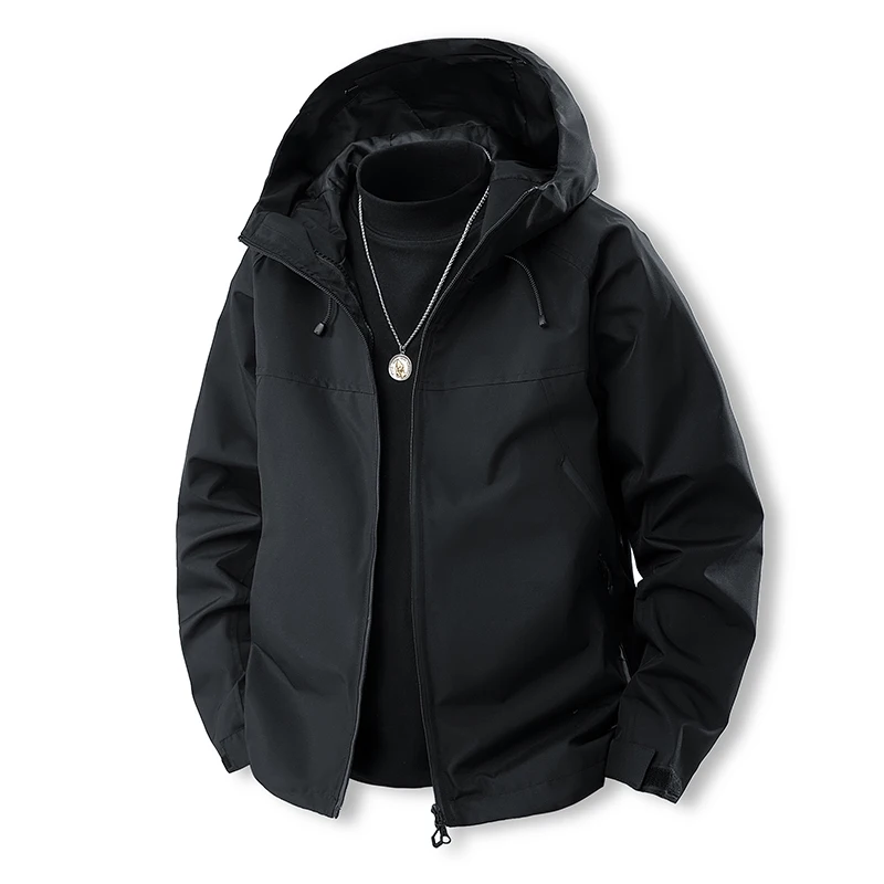 Men's Hooded Jacket Spring & Fall New Black Loose Windproof and Waterproof Jacket Outdoor Loose Jacket
Men's Hooded Jacket Spring & Fall New Black Loose Windproof and Waterproof Jacket Outdoor Loose Jacket