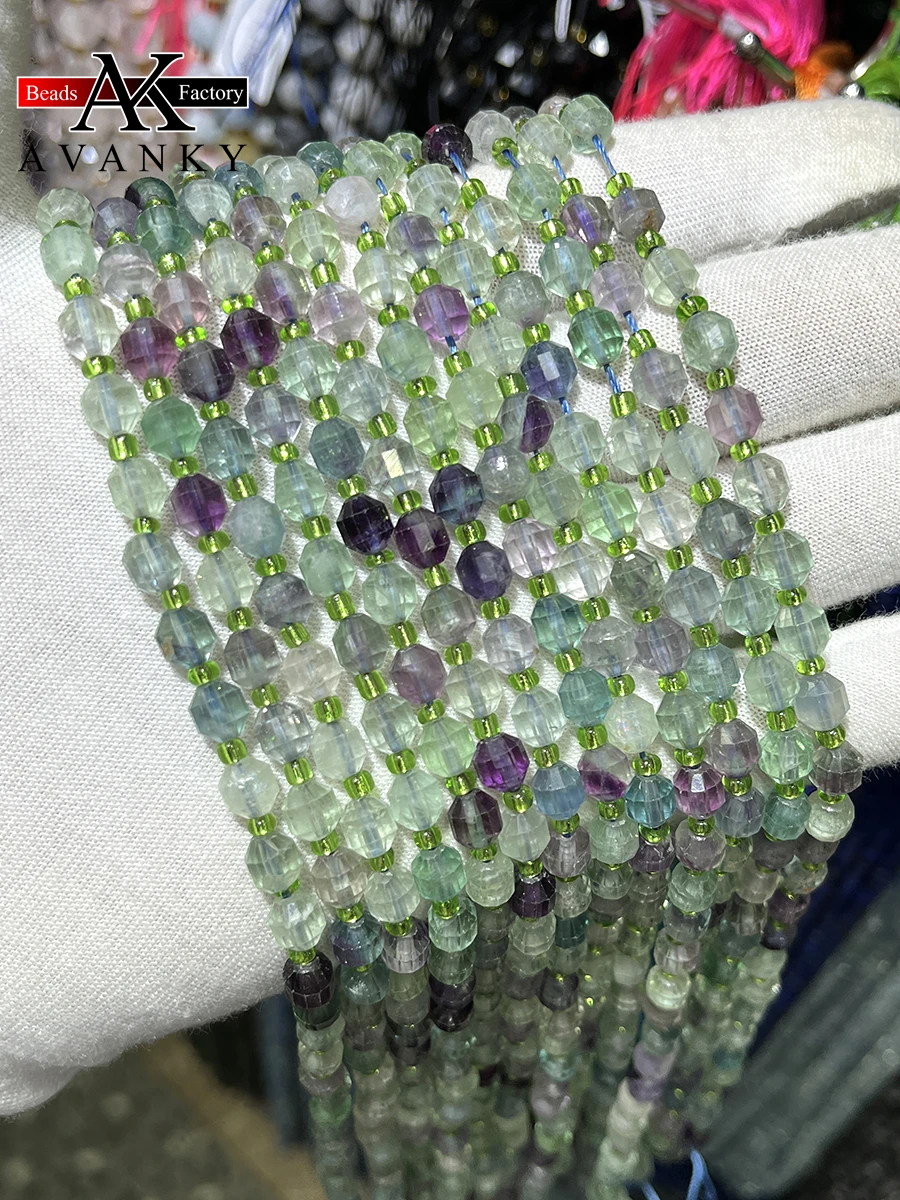 Natural Colored Fluorite Crystal Stone Energy Column Beads Faceted Loose Spacer For Jewelry Making DIY Necklace Bracelet 15''6mm
Natural Colored Fluorite Crystal Stone Energy Column Beads Faceted Loose Spacer For Jewelry Making DIY Necklace Bracelet 15''6mm