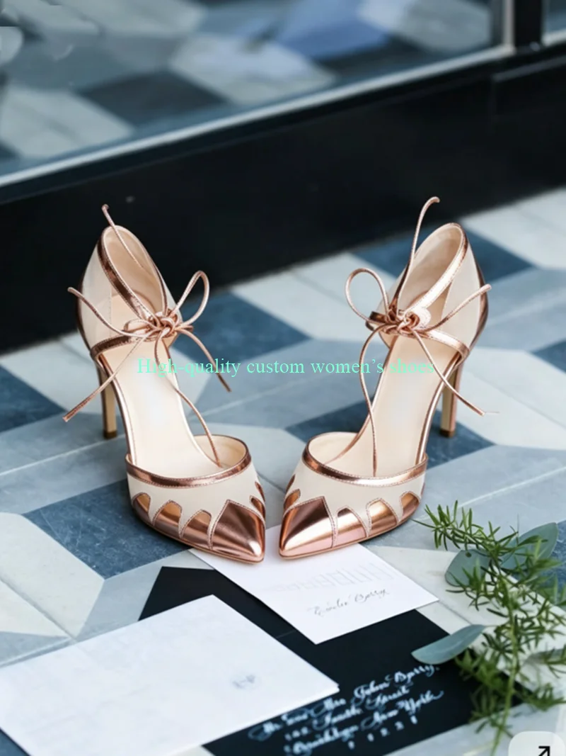 Pointed Color Blocking Stilettos Summer Women's Shoes Shallow Ankle Bandage Mesh Style Hollow Out Heel Banquet Luxury Sandals
Pointed Color Blocking Stilettos Summer Women's Shoes Shallow Ankle Bandage Mesh Style Hollow Out Heel Banquet Luxury Sandals
