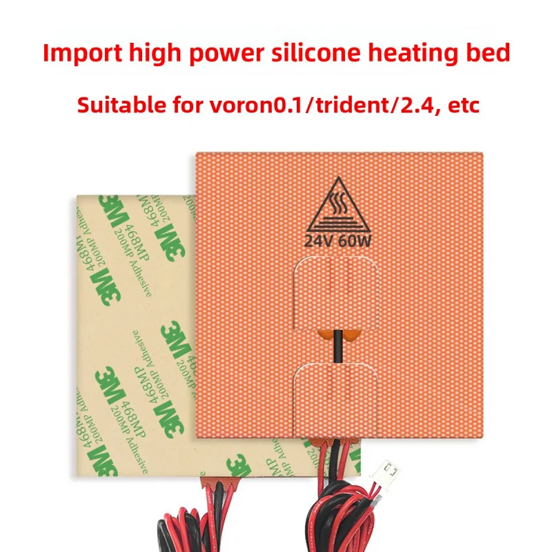 For Voron series imported silicone rubber heating pads 0/0.1/2.4/1.8 DC-AC heating beds
For Voron series imported silicone rubber heating pads 0/0.1/2.4/1.8 DC-AC heating beds