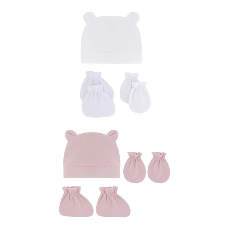3 Pcs/Set Solid Color Spring Autumn Summer Ear Baby Anti Scratching Soft Cotton Gloves Hat Foot Cover Set Drop shipping
3 Pcs/Set Solid Color Spring Autumn Summer Ear Baby Anti Scratching Soft Cotton Gloves Hat Foot Cover Set Drop shipping