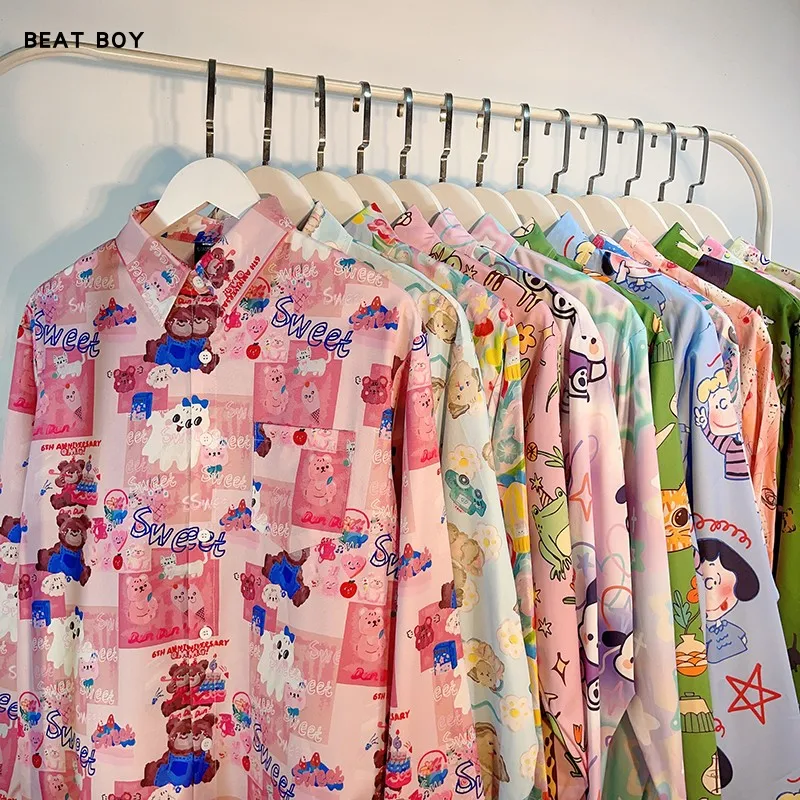 Sweet Cool fiti Cartoon Print Long Sve irt ex American Retro Dopane Pink Anti-Aging irt Polyester Fiber
Sweet Cool fiti Cartoon Print Long Sve irt ex American Retro Dopane Pink Anti-Aging irt Polyester Fiber
