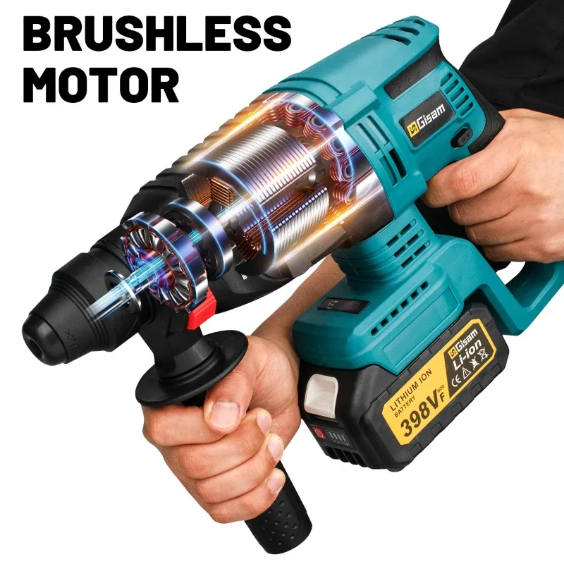【Hot Item】26mm Brushless Electric Hammer Drill Multifunctional Rotary Hammer Cordless Impact Hammer Power Tools For 18V Battery
【Hot Item】26mm Brushless Electric Hammer Drill Multifunctional Rotary Hammer Cordless Impact Hammer Power Tools For 18V Battery