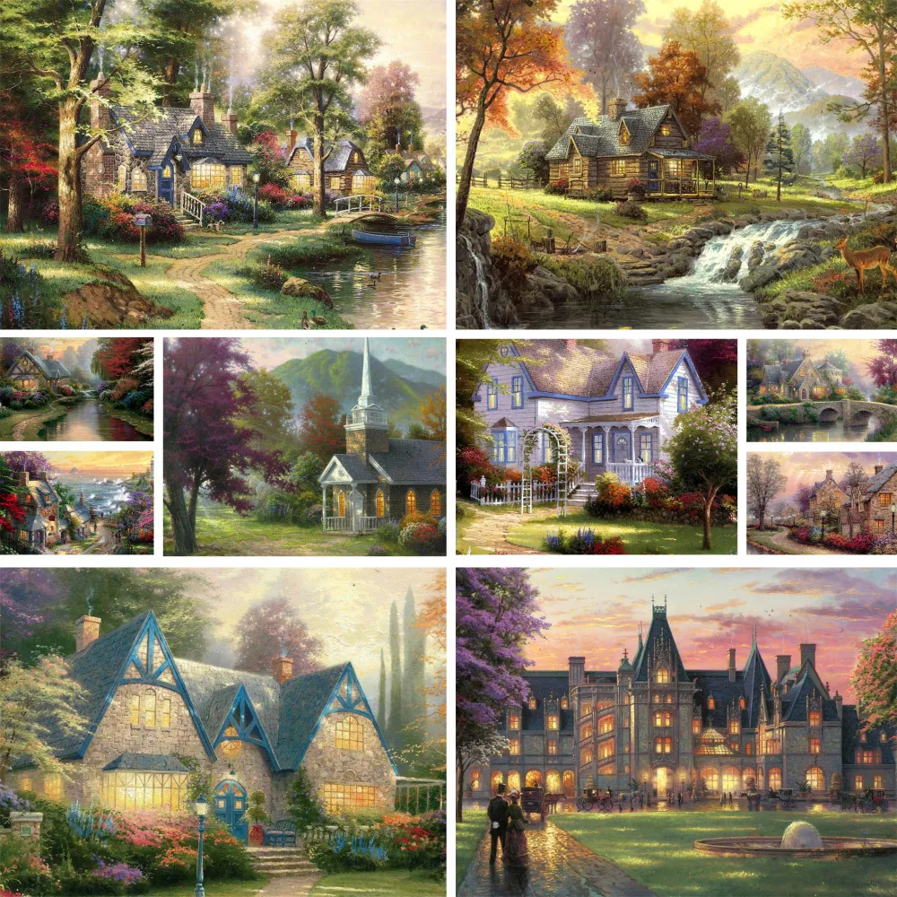 Cartoon House Landscape Printed Canvas Cross-Stitch Kit Embroidery Hobby Sewing Handicraft Knitting Room Decor Magic Promotions
Cartoon House Landscape Printed Canvas Cross-Stitch Kit Embroidery Hobby Sewing Handicraft Knitting Room Decor Magic Promotions