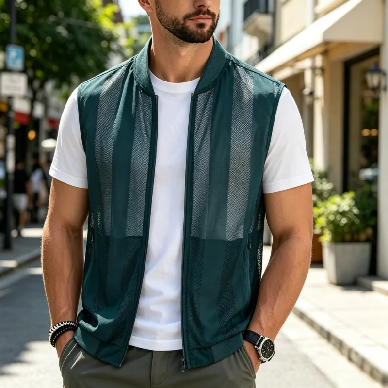 Lightweight Men's Mesh Hollow Waistcoat Summer Breathable Outdoor Sleeveless Sports Coat High-Quality Design Leisure Vests Men
Lightweight Men's Mesh Hollow Waistcoat Summer Breathable Outdoor Sleeveless Sports Coat High-Quality Design Leisure Vests Men