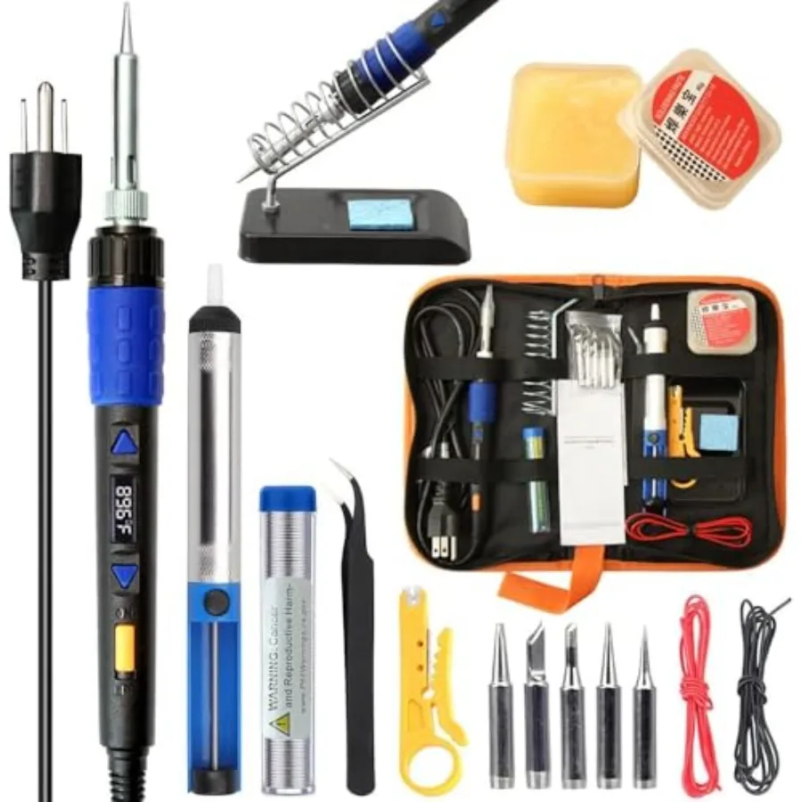 110W Electronics Soldering Iron Kit - LCD Digital Soldering Iron Adjustable Temperature, Wire and Cutter, Stand, Soldering Iron
110W Electronics Soldering Iron Kit - LCD Digital Soldering Iron Adjustable Temperature, Wire and Cutter, Stand, Soldering Iron