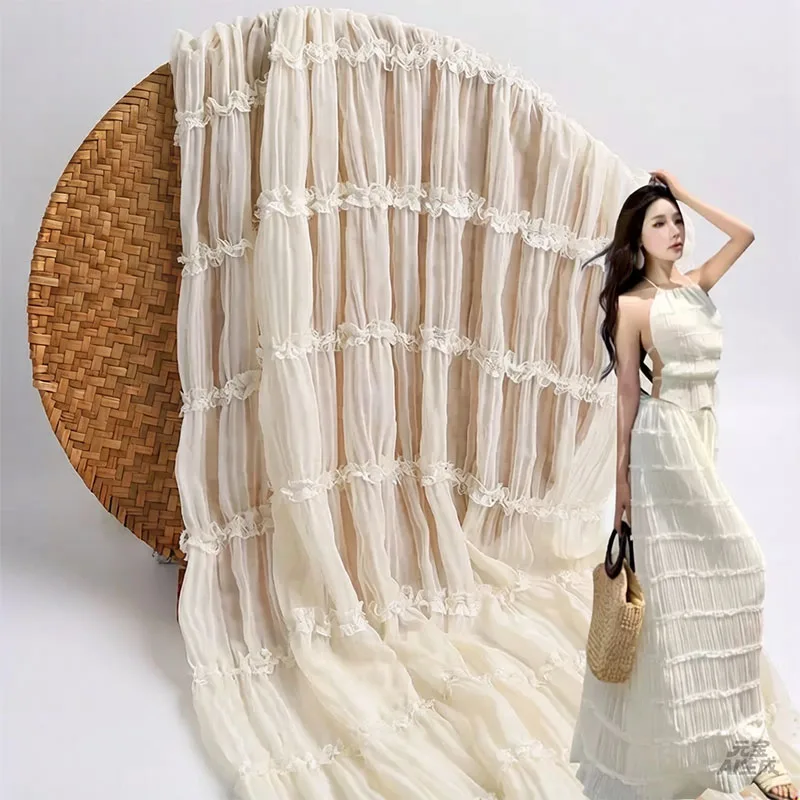 Spring and Summer Striped Stretch Pleated Chiffon Embroidery Fabric Women's Dress Crochet Fabric Wedding Dress Fabric
Spring and Summer Striped Stretch Pleated Chiffon Embroidery Fabric Women's Dress Crochet Fabric Wedding Dress Fabric