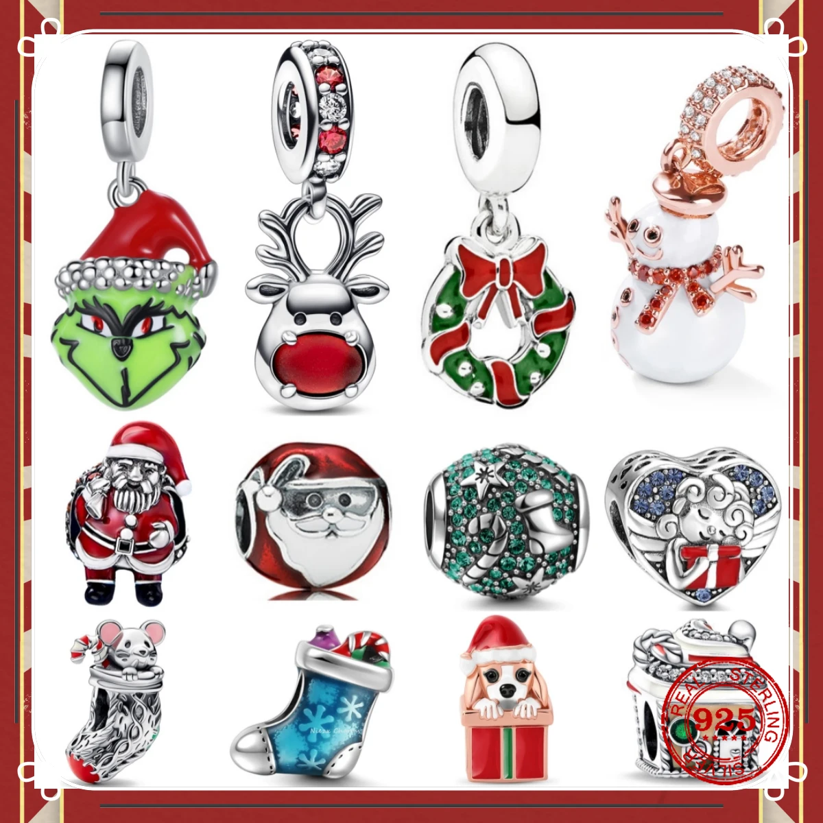 Hot sale New 925 Silver Santa House Snowman Dog Socks Pendant Charm Bead fit Original Pandora Bracelet Trinket DIY Women Jewelry
Hot sale New 925 Silver Santa House Snowman Dog Socks Pendant Charm Bead fit Original Pandora Bracelet Trinket DIY Women Jewelry