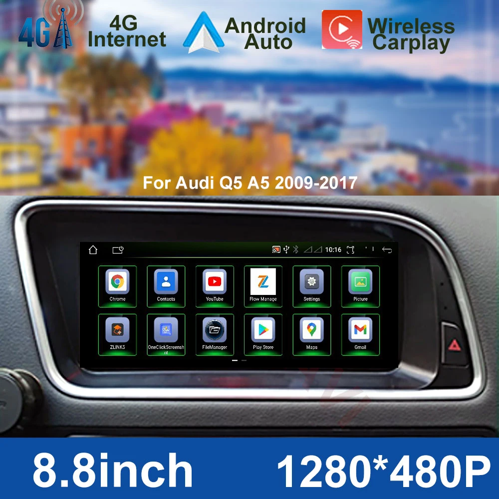 8.8 Inch Android 12 Car Radio Stereo For Audi Q5 2009-2016 WIFI 4G BT 5.0 Carplay Touch Screen GPS Navi Receiver auto wireless
8.8 Inch Android 12 Car Radio Stereo For Audi Q5 2009-2016 WIFI 4G BT 5.0 Carplay Touch Screen GPS Navi Receiver auto wireless