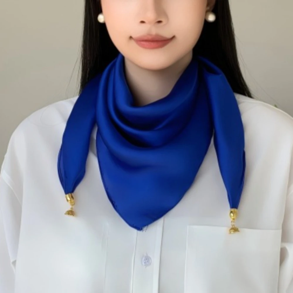 1 satin solid color 70 square scarf magnetic buckle pendant silk scarf simple plain monochrome scarf women's thin versatile
1 satin solid color 70 square scarf magnetic buckle pendant silk scarf simple plain monochrome scarf women's thin versatile