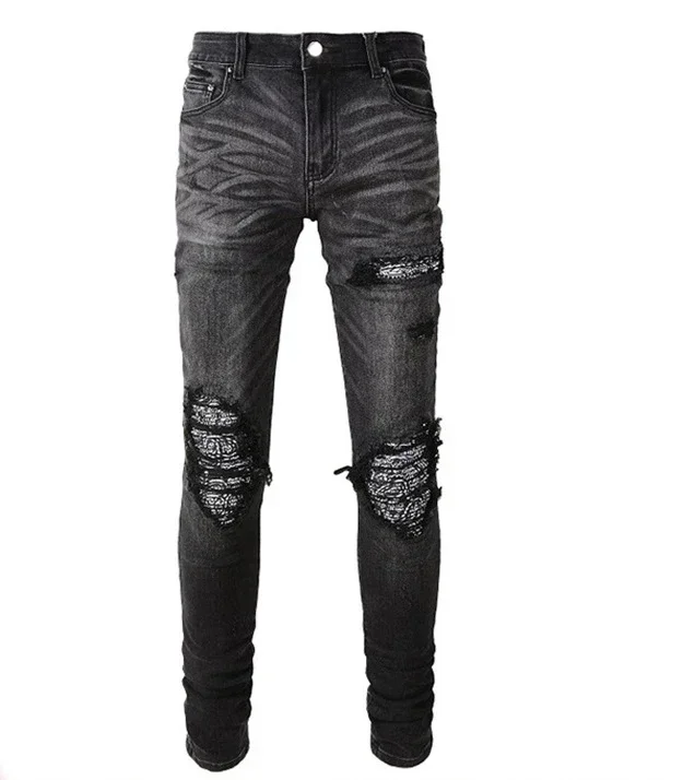 Men Pencil Pants Jeans Vintage Stretch Denim Ankle Length Trousers Mid Waist Skinny Folds Hole Distressed Denims Streetwear 2025
Men Pencil Pants Jeans Vintage Stretch Denim Ankle Length Trousers Mid Waist Skinny Folds Hole Distressed Denims Streetwear 2025