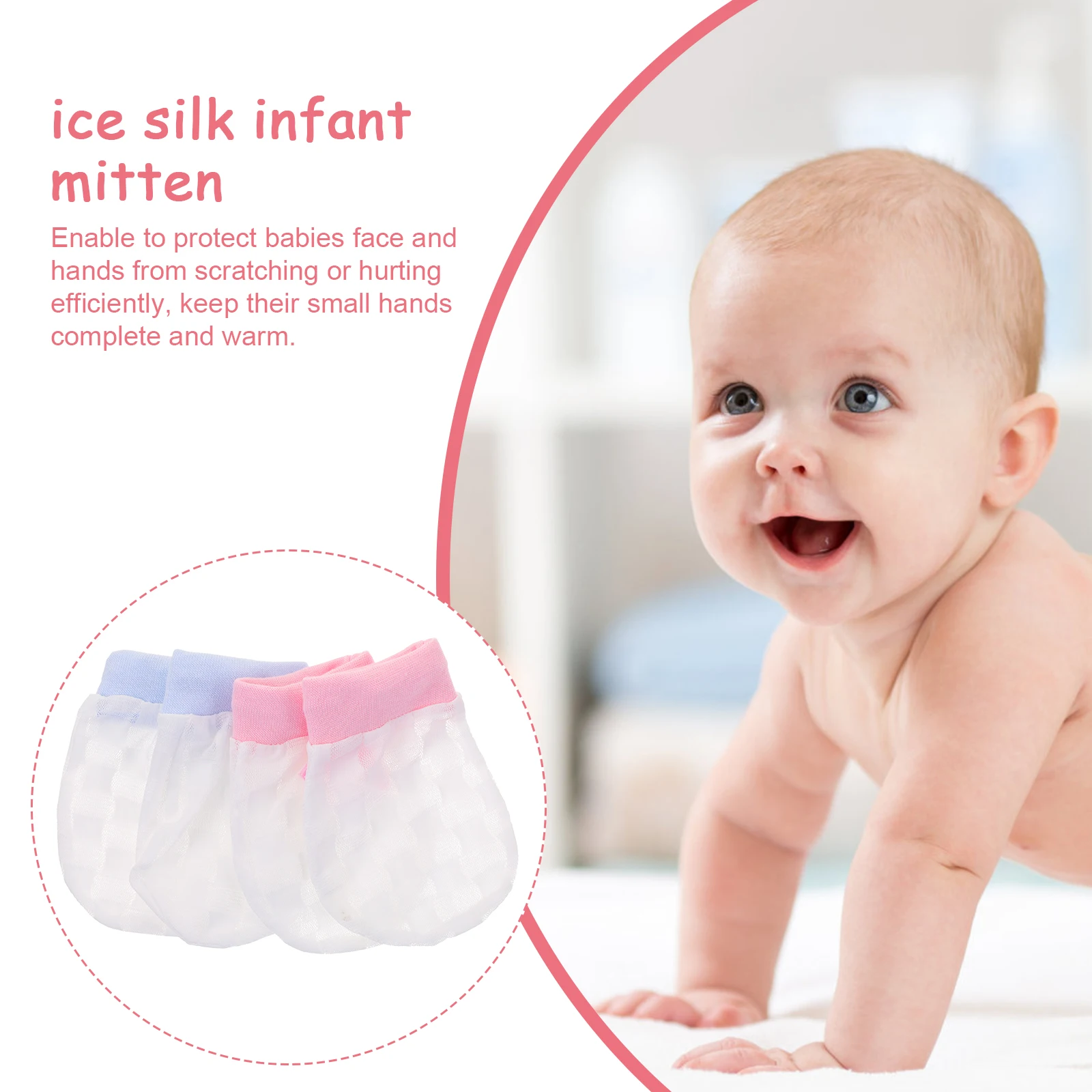 2pcs Anti Scratch Mittens for Baby Toddler Gloves 6 12 Months Ice Silk Material Soft Comfortable Washable Reusable Infant Gloves
2pcs Anti Scratch Mittens for Baby Toddler Gloves 6 12 Months Ice Silk Material Soft Comfortable Washable Reusable Infant Gloves