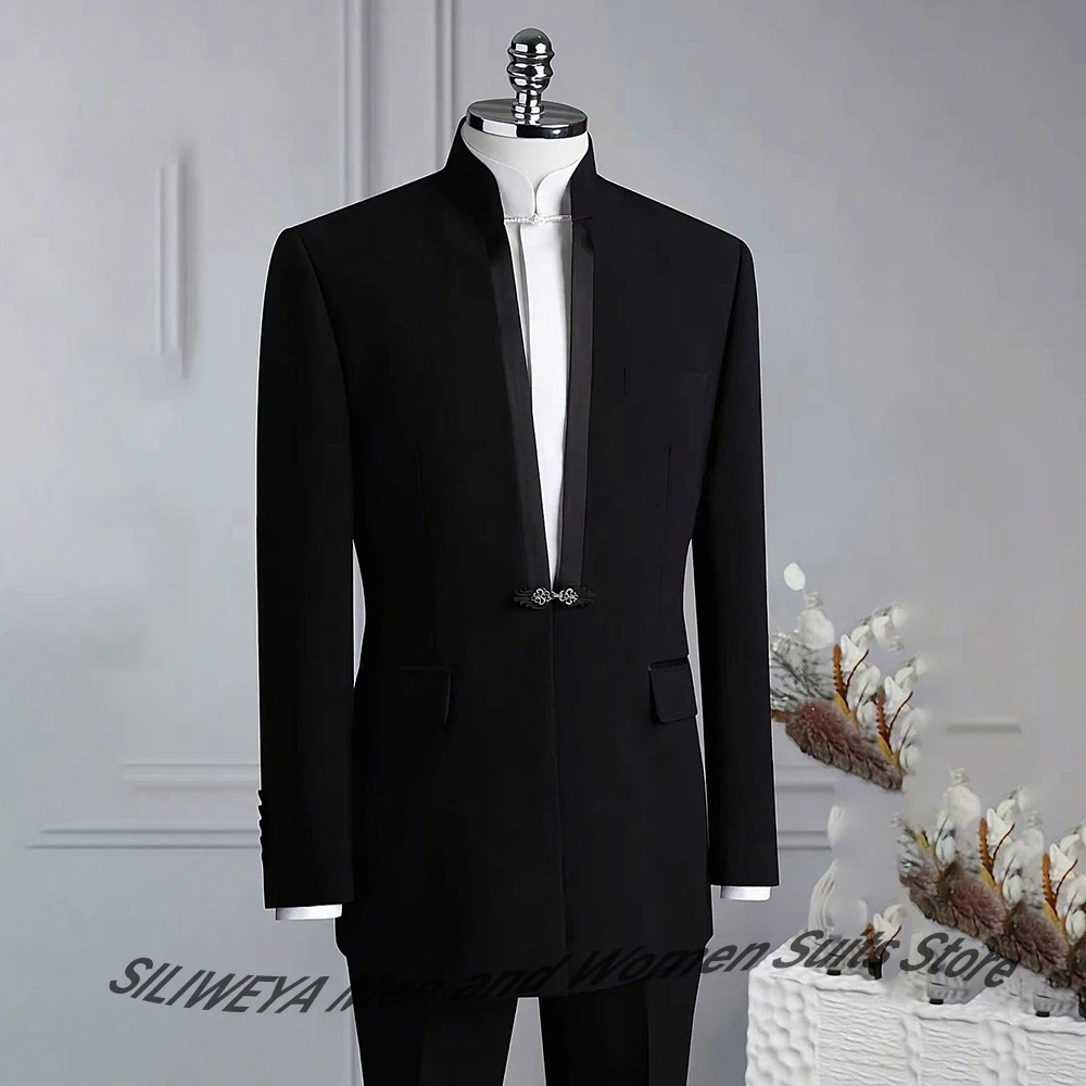 Элегантный мужской черный смокинг с воротником-стойкой и декоративной пуговицей, пиджак из 2 предметов для торжественных случаев для свадеб и церемоний
Элегантный мужской черный смокинг с воротником-стойкой и декоративной пуговицей, пиджак из 2 предметов для торжественных случаев для свадеб и церемоний