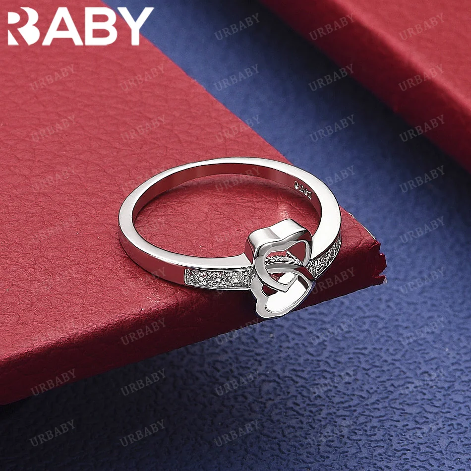 URBABY 925 Sterling Silver Zircon Overlapping Heart Ring For Women Creativity Gifts Street All-match Party And Daily Wear
URBABY 925 Sterling Silver Zircon Overlapping Heart Ring For Women Creativity Gifts Street All-match Party And Daily Wear