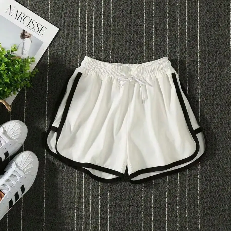 White Sport Shorts With Black Trim Drawstring Waist Casual Loose Fit Summer
White Sport Shorts With Black Trim Drawstring Waist Casual Loose Fit Summer