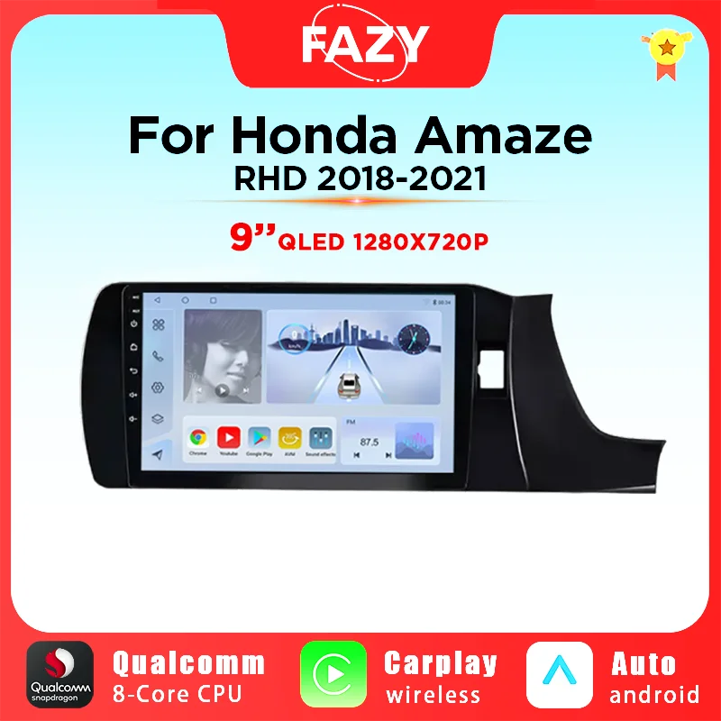 FAZY CarPlay Android Auto Radio For Honda Amaze RHD 2018-2023 4G Multimedia Video Player Screen 2din Stereo GPS Navigation DSP
FAZY CarPlay Android Auto Radio For Honda Amaze RHD 2018-2023 4G Multimedia Video Player Screen 2din Stereo GPS Navigation DSP