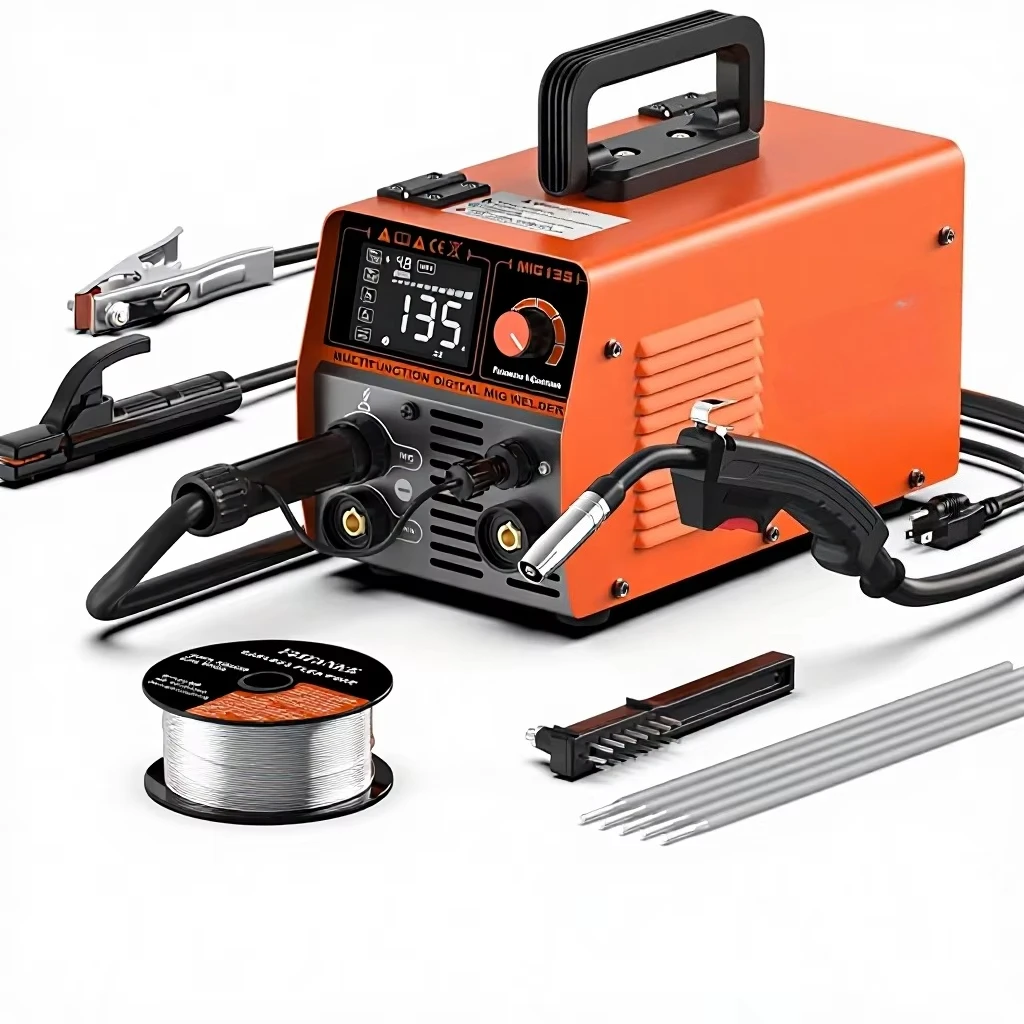 135A Flux Core MIG Welder,110V Gasless Flux Core/Lift TIG/Stick 3 in 1 Portable Welding Machine,IGBT Inverter Welding Machine
135A Flux Core MIG Welder,110V Gasless Flux Core/Lift TIG/Stick 3 in 1 Portable Welding Machine,IGBT Inverter Welding Machine