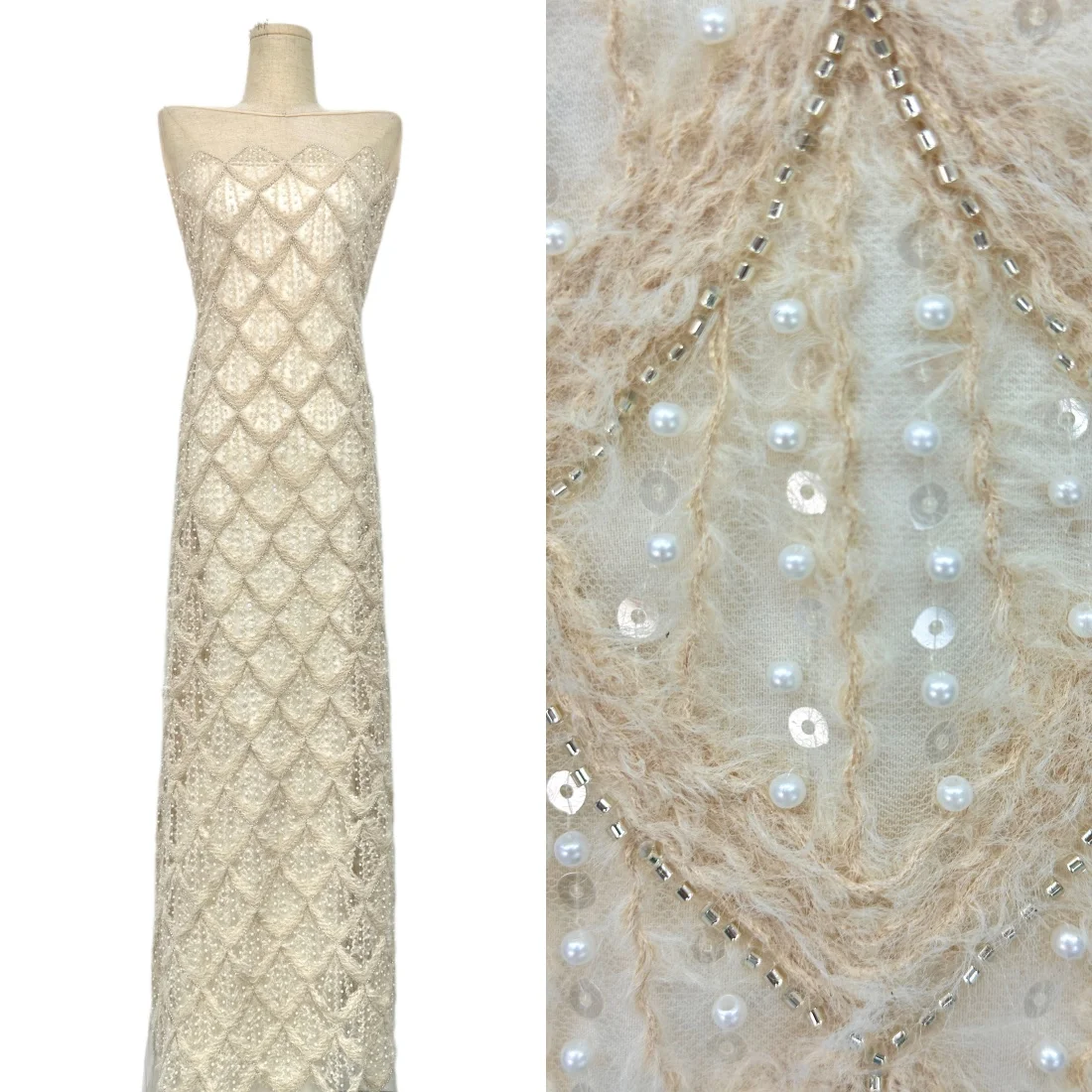 African 3D Beaded Lace Fabric 2026 High-Quality Nigerian French Sequined Lace Suitable for Women's Wedding Party Dress
African 3D Beaded Lace Fabric 2026 High-Quality Nigerian French Sequined Lace Suitable for Women's Wedding Party Dress