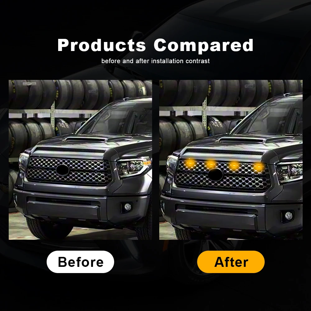 4 шт. светодиодные для Toyota Tundra 2018-2021, последние модели LCI/facelift с сотовой решеткой безTRD, передняя решетка, фонари
4 шт. светодиодные для Toyota Tundra 2018-2021, последние модели LCI/facelift с сотовой решеткой безTRD, передняя решетка, фонари