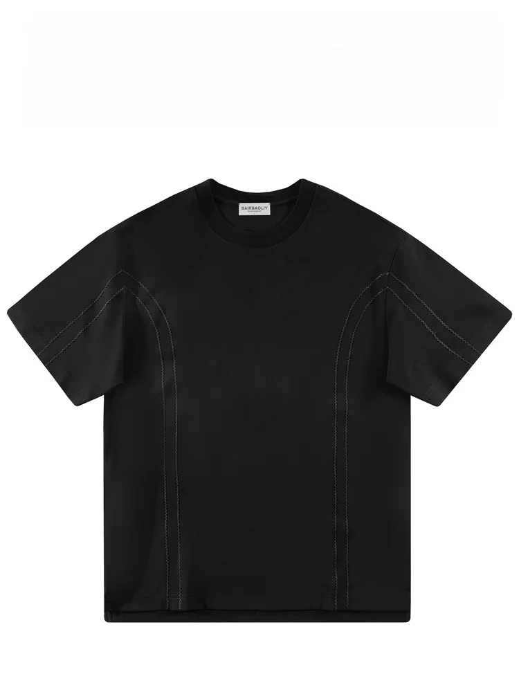 Мужская повседневная футболка BAIRBAOLIY свободного кроя с круглым вырезом и коротким рукавом, летняя модная брендовая однотонная хлопковая футболка с дизайнерской строчкой
Мужская повседневная футболка BAIRBAOLIY свободного кроя с круглым вырезом и коротким рукавом, летняя модная брендовая однотонная хлопковая футболка с дизайнерской строчкой