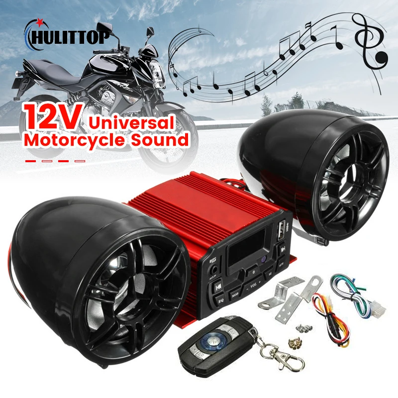 12 В универсальная красная звуковая система SD USB MP3 мотоцикл Bluetooth аудио Дистанционное управление Стерео 2 динамика Водонепроницаемая FM мотоцикл
12 В универсальная красная звуковая система SD USB MP3 мотоцикл Bluetooth аудио Дистанционное управление Стерео 2 динамика Водонепроницаемая FM мотоцикл