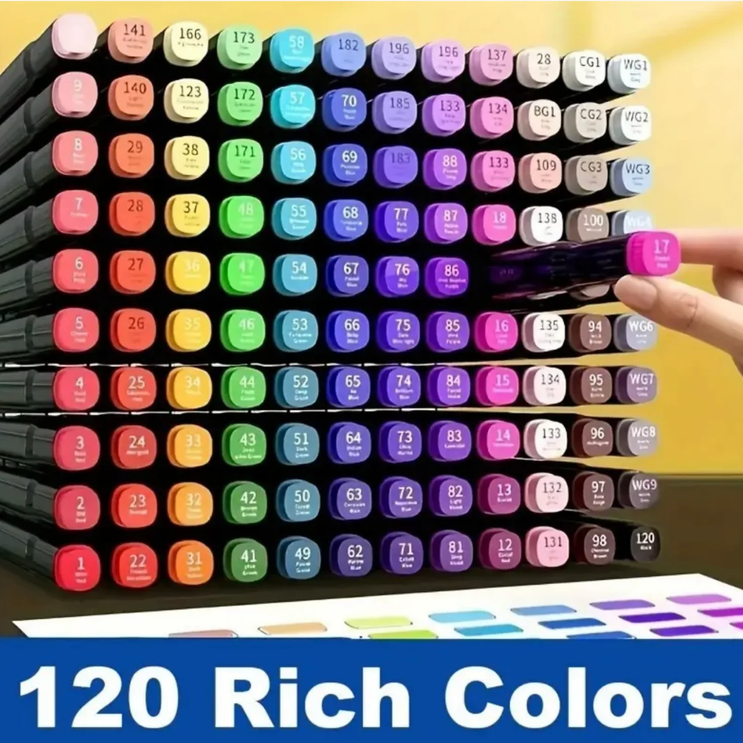 Набор из 120 цветных спиртовых маркеров с двумя наконечниками: скошенный и тонкий кистевой, художественные принадлежности для художников, взрослых, для раскрашивания, рисования и скетчинга
Набор из 120 цветных спиртовых маркеров с двумя наконечниками: скошенный и тонкий кистевой, художественные принадлежности для художников, взрослых, для раскрашивания, рисования и скетчинга