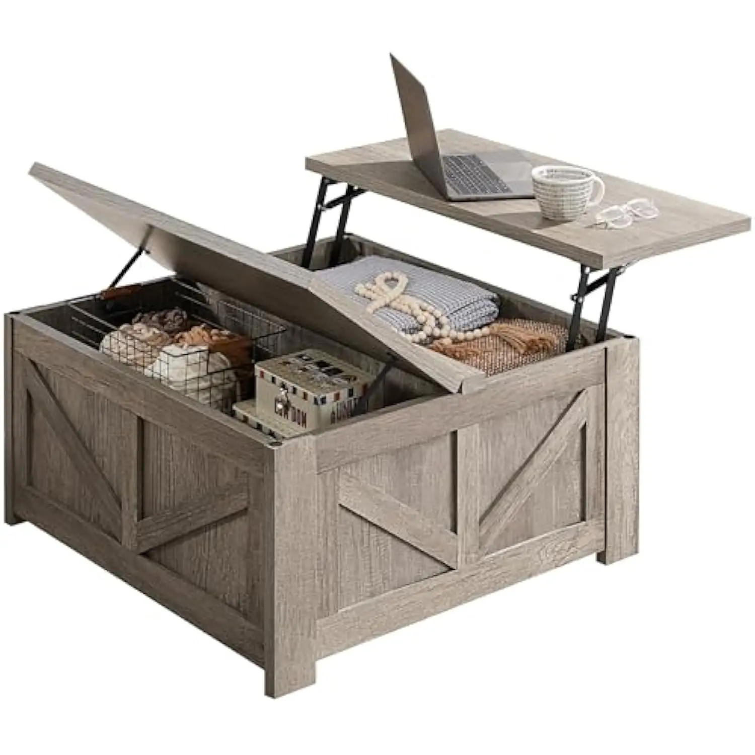 Lift Top Coffee Table, Square Farmhouse Coffee Table with Hidden Storage Compartment, Wood Center Table for Living Room, Home
Lift Top Coffee Table, Square Farmhouse Coffee Table with Hidden Storage Compartment, Wood Center Table for Living Room, Home