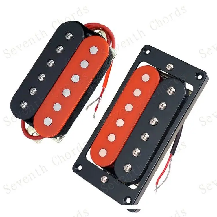 Electric Guitar Humbucking Pickups Red and Black Zebra Copper Bottom Plate 
Electric Guitar Humbucking Pickups Red and Black Zebra Copper Bottom Plate