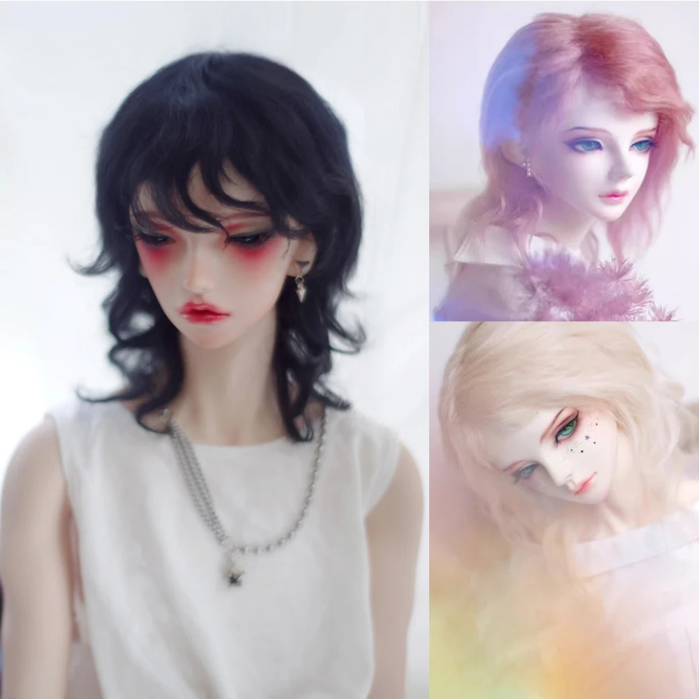 D09-P388 children handmade toy 1/6 1/4 1/3 MSD bjd doll wig black pink medium length casual short curly hair 1pcs
D09-P388 children handmade toy 1/6 1/4 1/3 MSD bjd doll wig black pink medium length casual short curly hair 1pcs