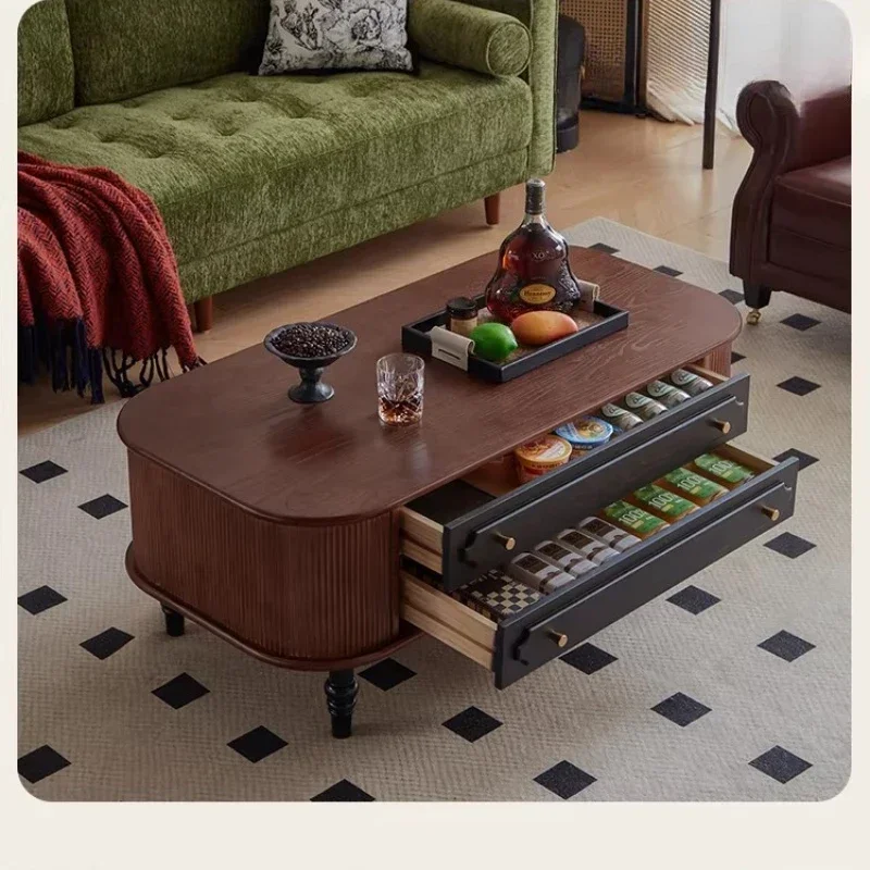 Solid wood retro TV cabinet household coffee table combination new small apartment living room tea table
Solid wood retro TV cabinet household coffee table combination new small apartment living room tea table