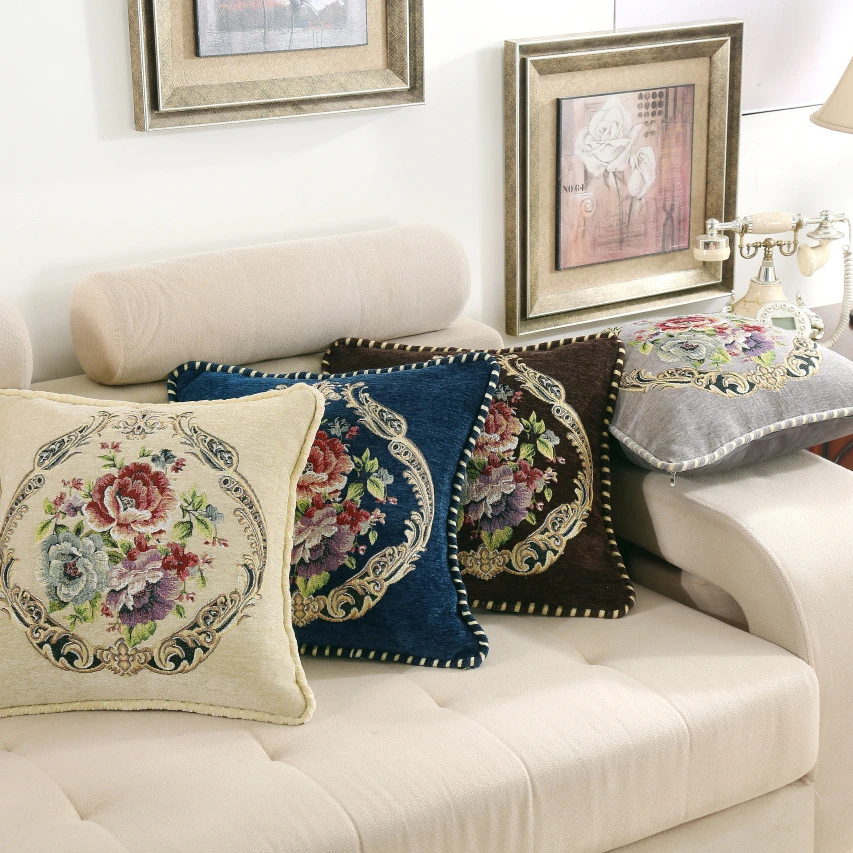 European Style Elegant Simple Pillow Case Embroidered Flower Cushion Cover Sofa Car Decorate Pillow Cover Cojines 48x48cm Funda
European Style Elegant Simple Pillow Case Embroidered Flower Cushion Cover Sofa Car Decorate Pillow Cover Cojines 48x48cm Funda