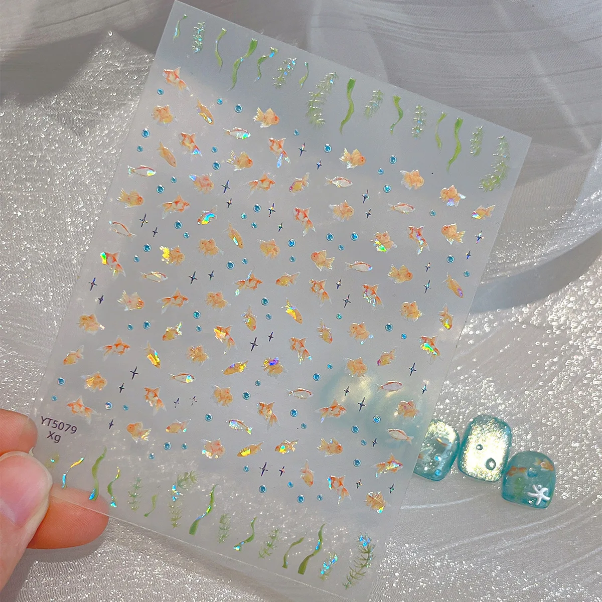 Ocean Cartoon Nail Art Sticker Shell Light Goldfish Bubble Green Seaweed Blue Quadruple Laser Nail Sticker
Ocean Cartoon Nail Art Sticker Shell Light Goldfish Bubble Green Seaweed Blue Quadruple Laser Nail Sticker