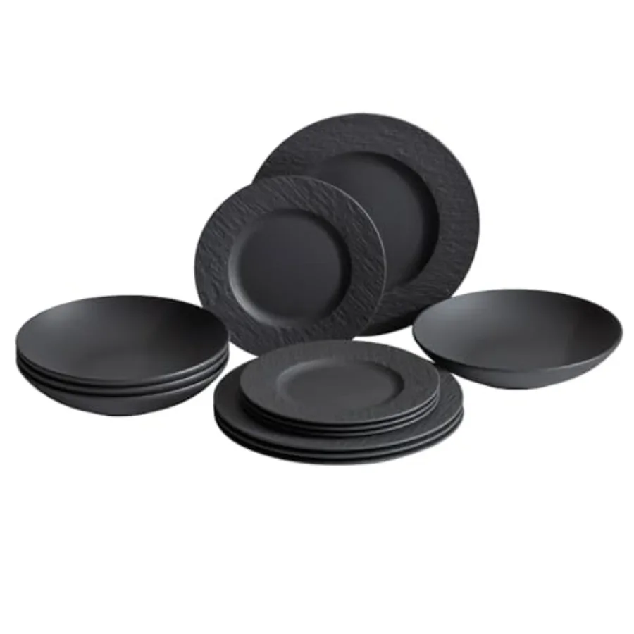 Manufacture Rock 12-Piece Dinnerware Set, Service for 4, Dinner Plates, Salad Plates and Pasta Bowls, Premium Porcelain, Made i
Manufacture Rock 12-Piece Dinnerware Set, Service for 4, Dinner Plates, Salad Plates and Pasta Bowls, Premium Porcelain, Made i