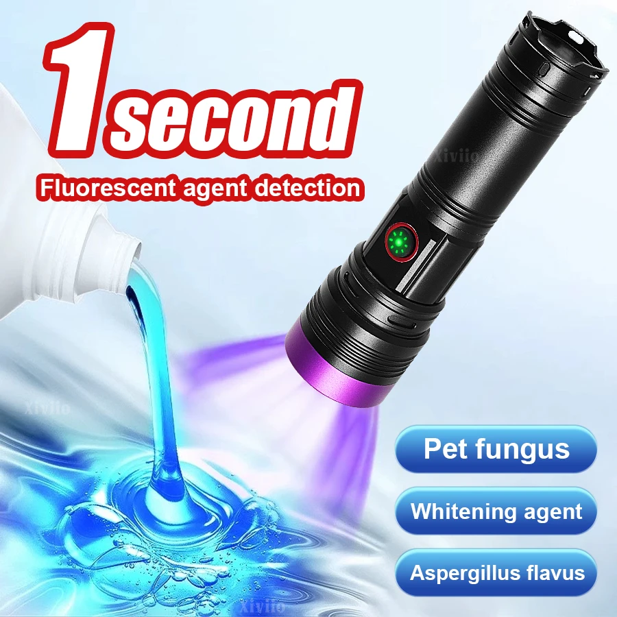 365nm UV Flashlight UV Lamp For Pet Urine Scorpion Detection Torch Rechargeable Black Light Flashlight Powerful Ultraviolet Lamp
365nm UV Flashlight UV Lamp For Pet Urine Scorpion Detection Torch Rechargeable Black Light Flashlight Powerful Ultraviolet Lamp