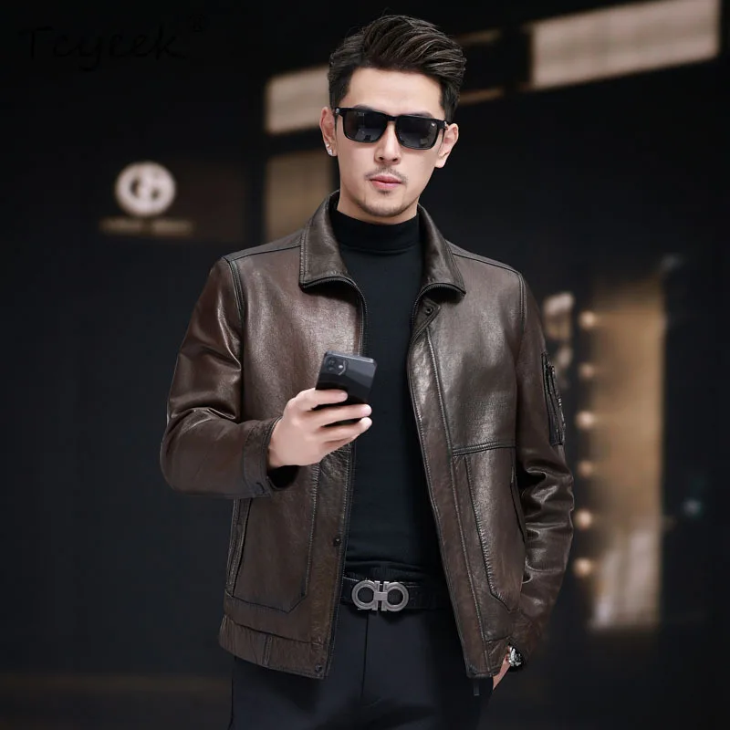 Tcyeek, мужская куртка из натуральной овчины, мотоциклетные куртки 2025 года, повседневные мужские пальто, весенне-осенняя одежда Jaqueta De Couro
Tcyeek, мужская куртка из натуральной овчины, мотоциклетные куртки 2025 года, повседневные мужские пальто, весенне-осенняя одежда Jaqueta De Couro