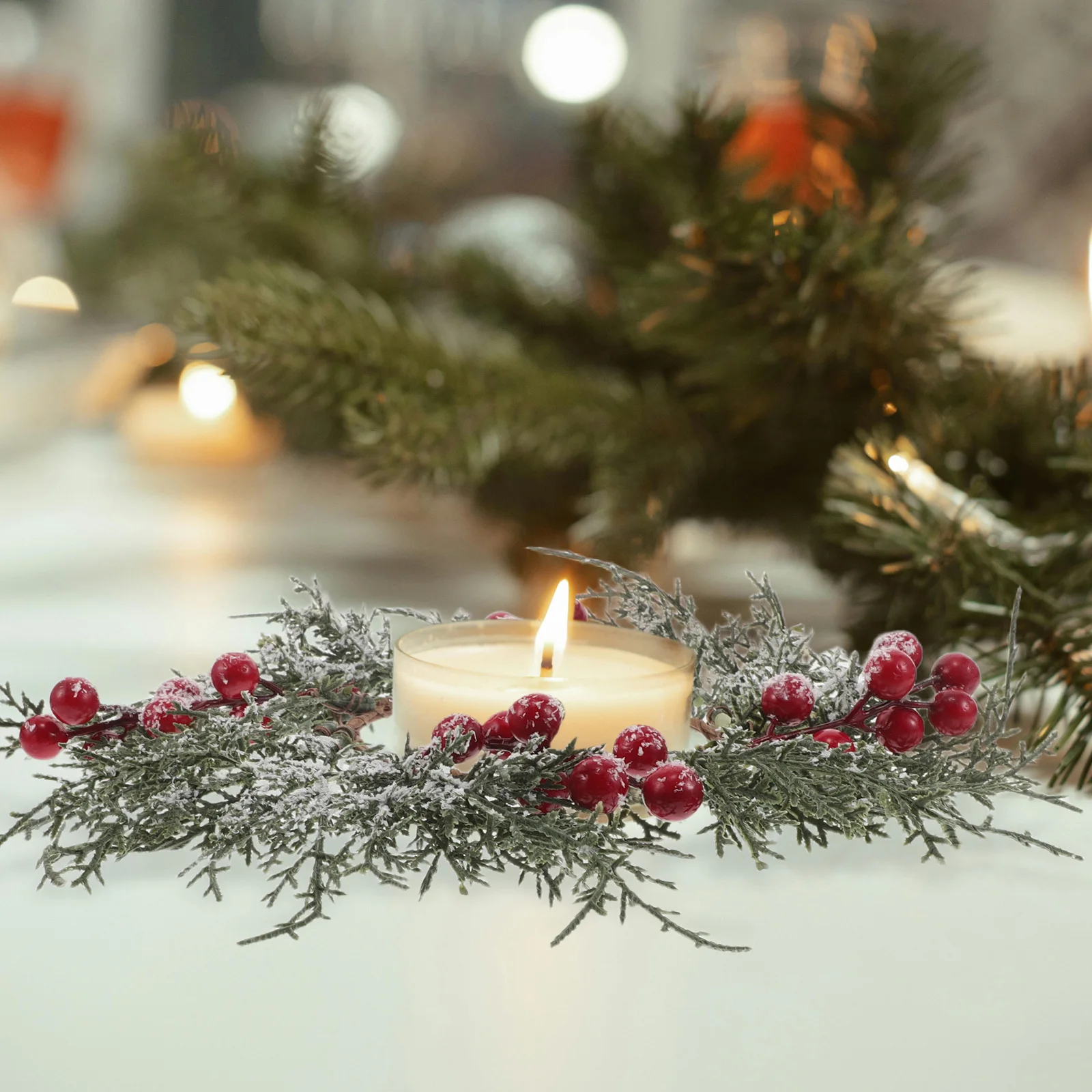 4Pcs Christmas Rings Pine Needles Red Berries Artificial Garland Holiday Table Centerpiece Christmas Wreath
4Pcs Christmas Rings Pine Needles Red Berries Artificial Garland Holiday Table Centerpiece Christmas Wreath