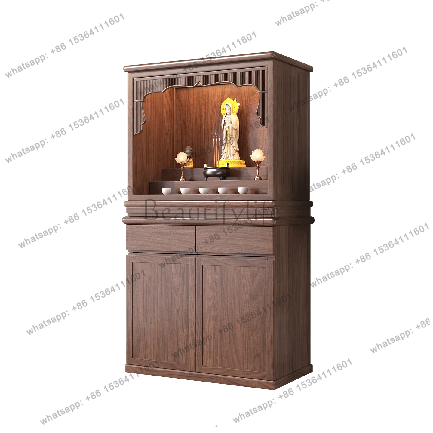 Black walnut new Chinese vertical cabinet solid wood altar cabinet Guanyin Bodhisattva worship
Black walnut new Chinese vertical cabinet solid wood altar cabinet Guanyin Bodhisattva worship