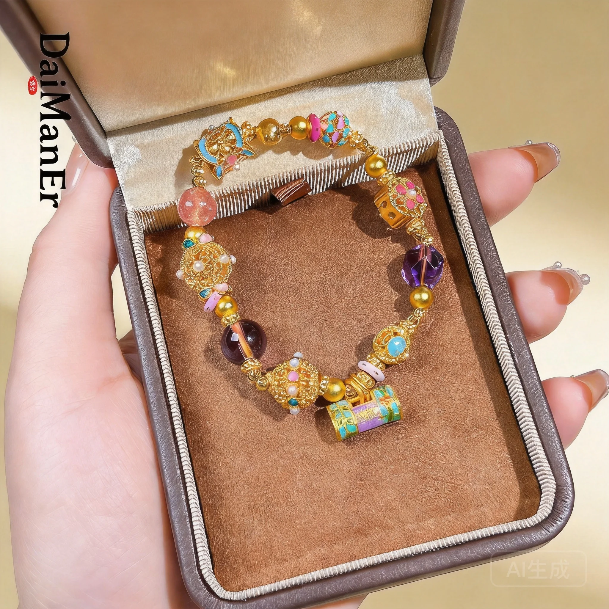 Chinese Style Handmade Cloisonne Enamel Gold Plated Lucky Amethyst Strawberry Crystal Pearl Hollow Beaded Bracelet Fortune Bless
Chinese Style Handmade Cloisonne Enamel Gold Plated Lucky Amethyst Strawberry Crystal Pearl Hollow Beaded Bracelet Fortune Bless