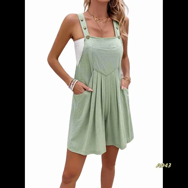 Women's Summer Casual Rompers Bib Short Overalls Loose Linen Jumpsuit Beach Outfits Travel Vacation Clothes
Women's Summer Casual Rompers Bib Short Overalls Loose Linen Jumpsuit Beach Outfits Travel Vacation Clothes