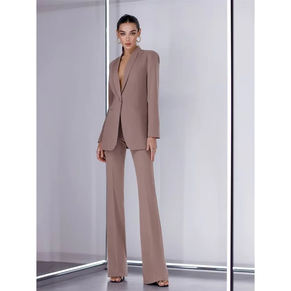 Summer Solid Women Suits Two Piece Elegant Shawl Lapel One Button Wedding Party Tuxedo Slim Formal Casual Daily Pants Sets
Summer Solid Women Suits Two Piece Elegant Shawl Lapel One Button Wedding Party Tuxedo Slim Formal Casual Daily Pants Sets