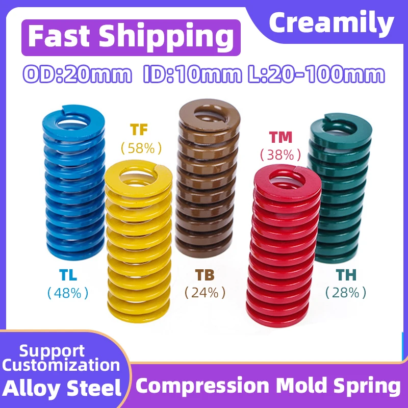 Creamily 1PCS Die Mould Compression Springs Durable Stamping Spiral Springs For Printer Hot Bed Parts OD20mm ID10mm L20-100mm
Creamily 1PCS Die Mould Compression Springs Durable Stamping Spiral Springs For Printer Hot Bed Parts OD20mm ID10mm L20-100mm
