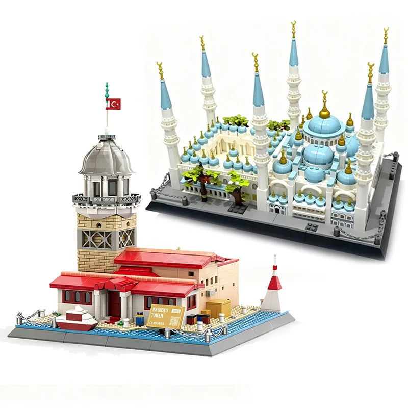 Креативная Турция, знаменитая архитектура, строительный блок, синяя девичья башня, Стамбул, мечеть, наборы моделей, кирпичи, коллекция игрушек для подарков
Креативная Турция, знаменитая архитектура, строительный блок, синяя девичья башня, Стамбул, мечеть, наборы моделей, кирпичи, коллекция игрушек для подарков