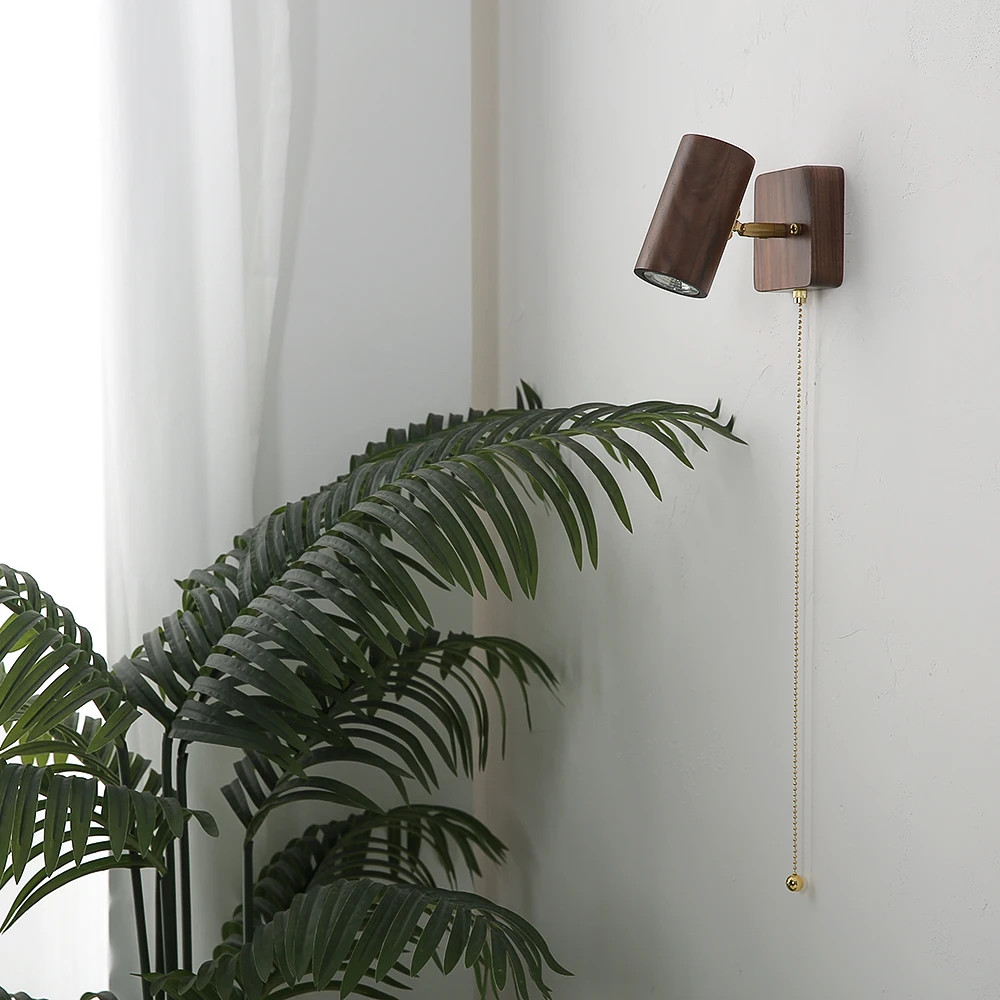 Retro Walnut Wood Rotatable Wall Lamps Adjustable Angle LED Spotlight Sconce Light Bulb With Pull Switch Indoor Light Fixtures
Retro Walnut Wood Rotatable Wall Lamps Adjustable Angle LED Spotlight Sconce Light Bulb With Pull Switch Indoor Light Fixtures