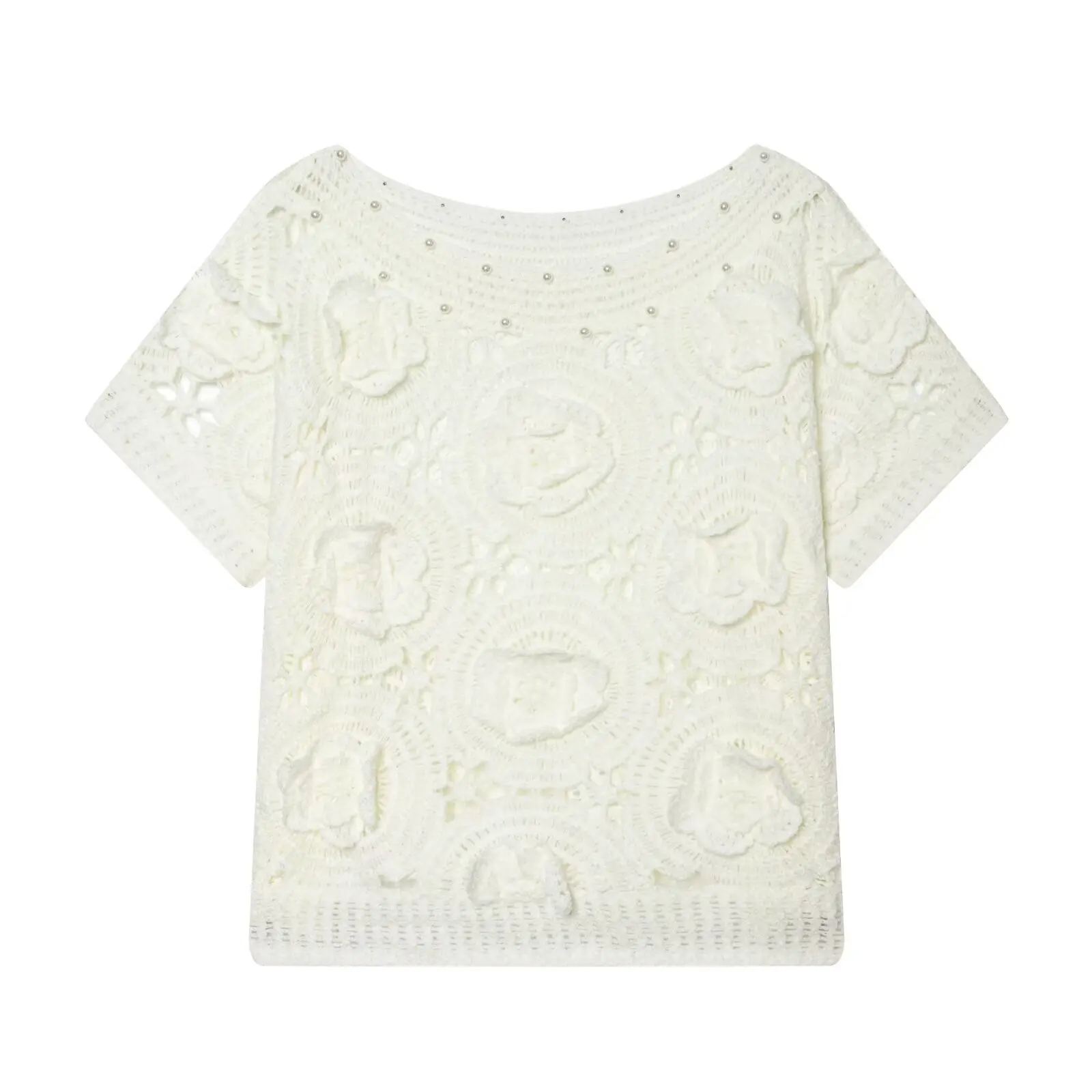 Withered Fashion Temperament Amazon Women's Clothing Wholesale Short Sleeved Nail Bead Hollow Knit Sweater
Withered Fashion Temperament Amazon Women's Clothing Wholesale Short Sleeved Nail Bead Hollow Knit Sweater