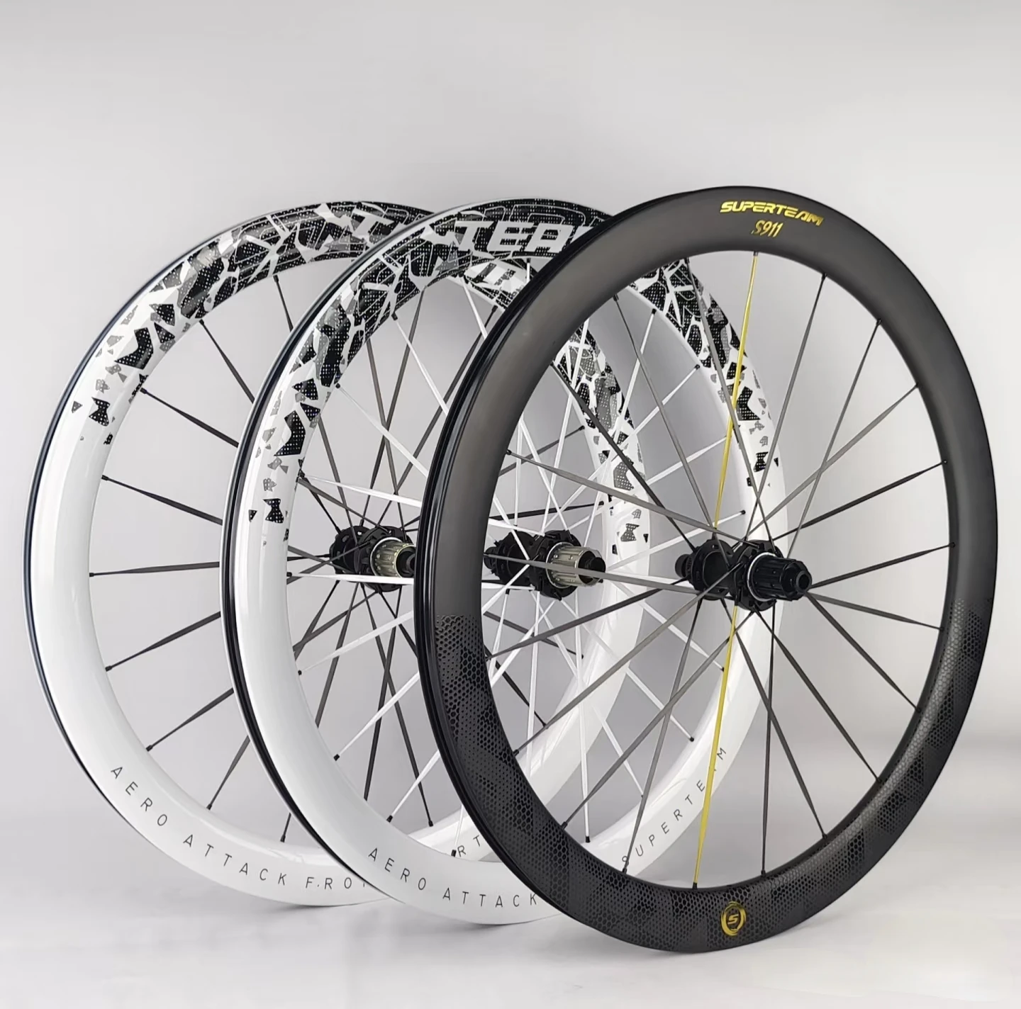 SUPERTEAM Carbon Road Wheels 52T Ratchet light Road wheels 700*50MM UCI Quality Carbon disc brake wheelset Ultra-Light 1395±30g
SUPERTEAM Carbon Road Wheels 52T Ratchet light Road wheels 700*50MM UCI Quality Carbon disc brake wheelset Ultra-Light 1395±30g