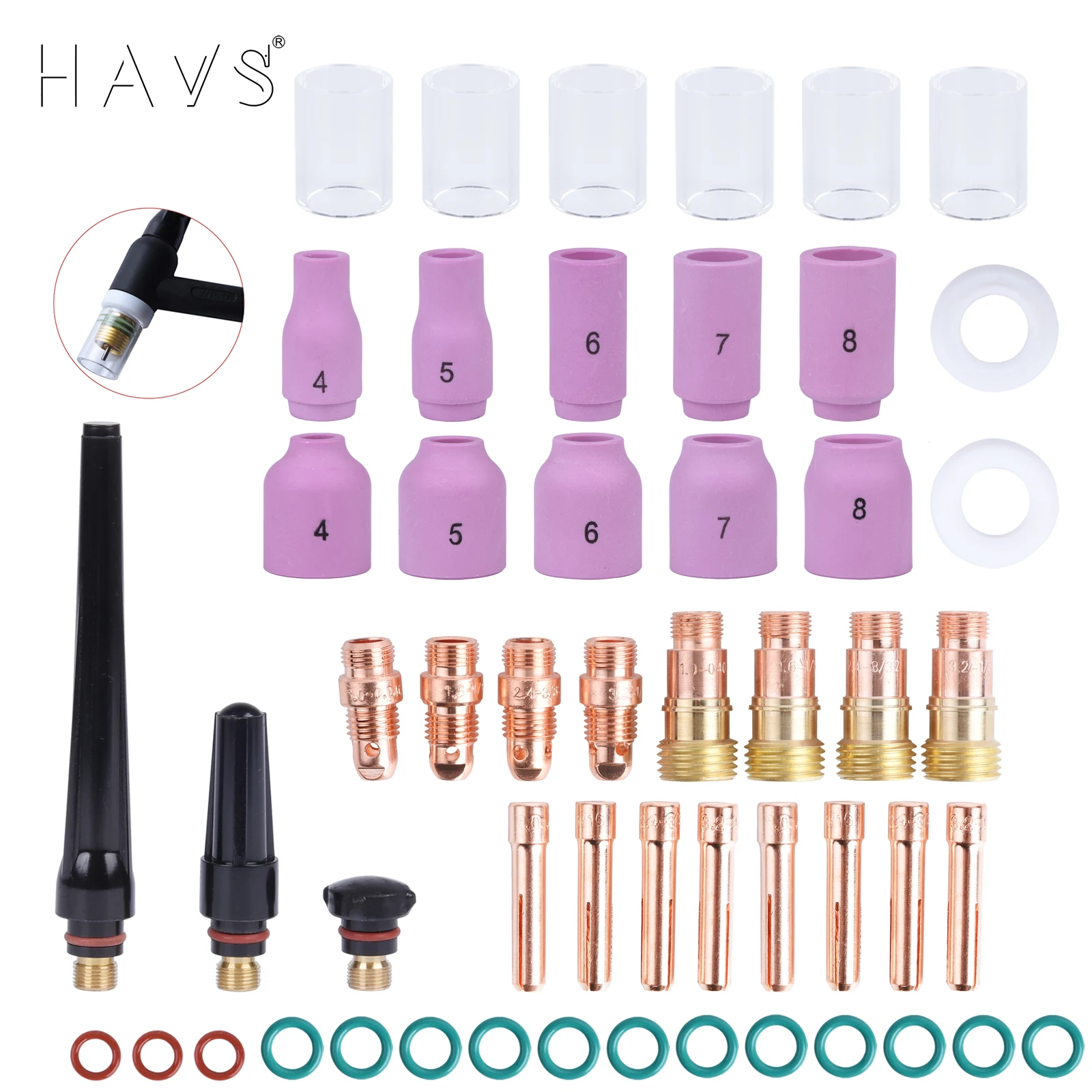 52Pcs TIG Welding Torch Stubby Gas Lens For WP17 WP18 WP26 TIG 10 Pyrex Glass Cup Kit Durable Practical Accessories
52Pcs TIG Welding Torch Stubby Gas Lens For WP17 WP18 WP26 TIG 10 Pyrex Glass Cup Kit Durable Practical Accessories