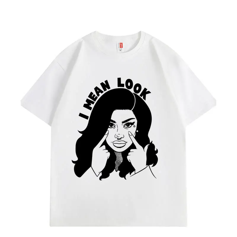 Rapper Cardi B Meme T-shirt I Mean Look Graphic T Shirts Men's Women's Clothing Fashion Hip Hop Short Sleeve T-shirts Streetwear 
Rapper Cardi B Meme T-shirt I Mean Look Graphic T Shirts Men's Women's Clothing Fashion Hip Hop Short Sleeve T-shirts Streetwear