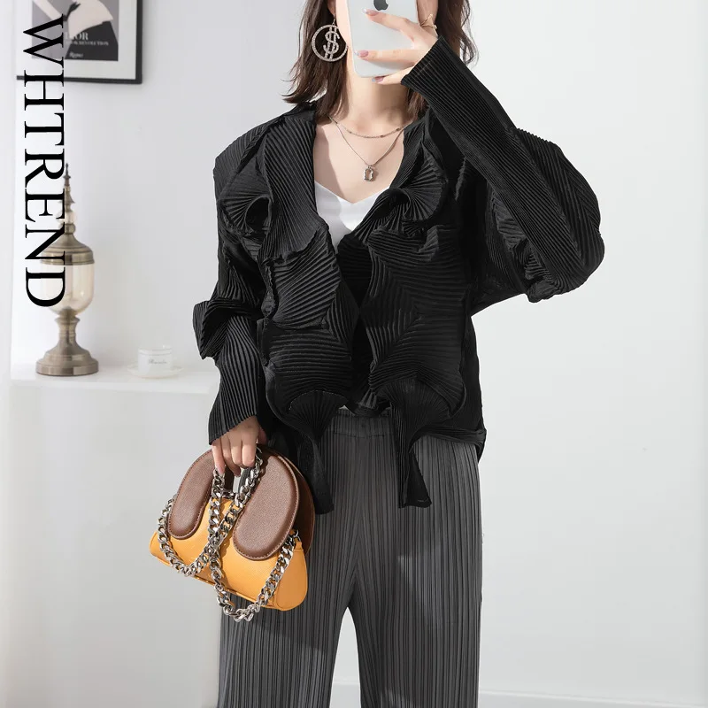 WHTREND плиссированное верхнее пальто для женщин, новинка весны, повседневная элегантная верхняя одежда ручной работы с нерегулярными закрученными складками WH1961
WHTREND плиссированное верхнее пальто для женщин, новинка весны, повседневная элегантная верхняя одежда ручной работы с нерегулярными закрученными складками WH1961