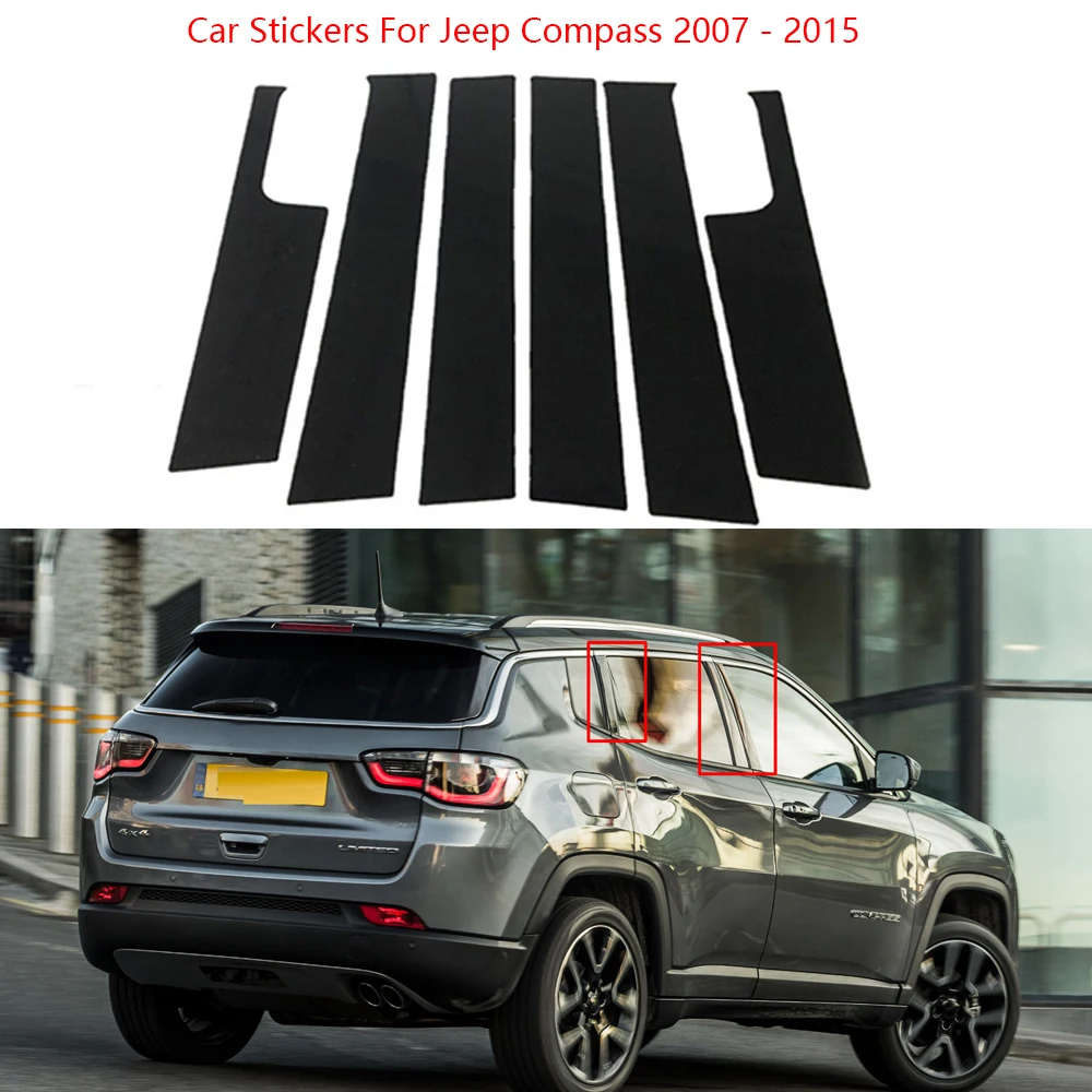 6PCS Black Car Door Window Column BC Pillar Post Cover Trim PC Material Stickers For Jeep Compass 2007 - 2015 Car Accessories
6PCS Black Car Door Window Column BC Pillar Post Cover Trim PC Material Stickers For Jeep Compass 2007 - 2015 Car Accessories
